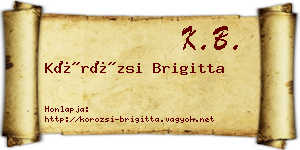 Körözsi Brigitta névjegykártya