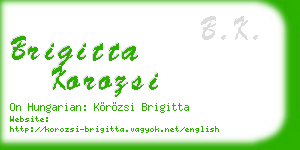 brigitta korozsi business card